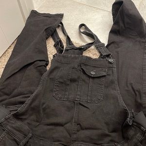 INDIGO BLUE SIDE PANEL LETDOWN HEM MATERNITY OVERALLS